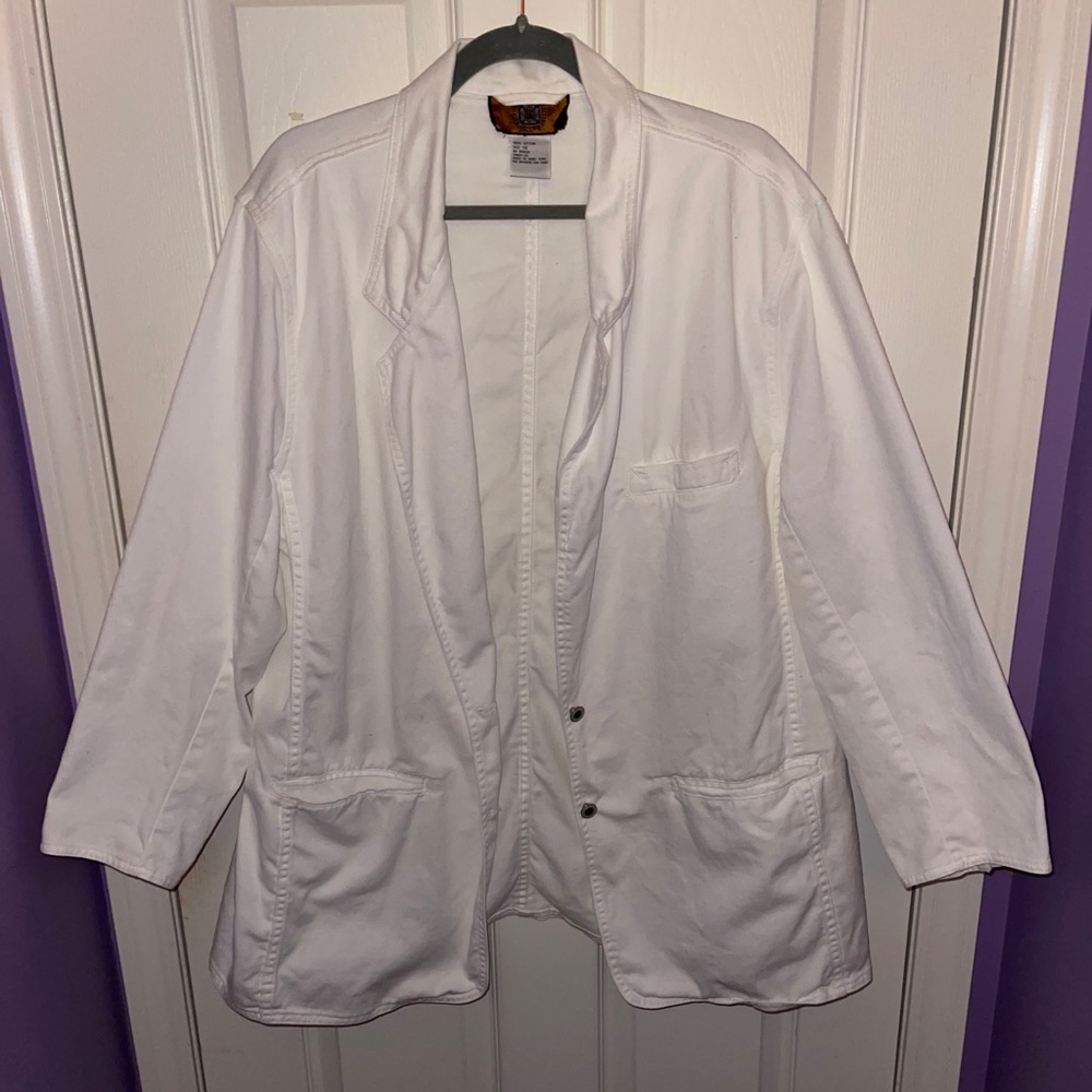 VINTAGE 1990s White Jean Jacket